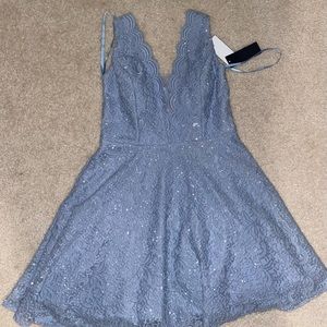 sparkly light blue formal dress